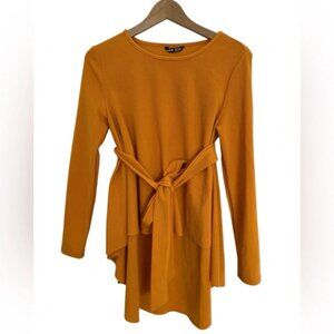 Shein mustard tunic with belt assorted size medium